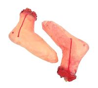 ERINGOGO 2 pcs Realistic Fake Broken Foot Prop Halloween Severed Feet Decoration for Haunted Houses Cosplay Party Scary Bloody Body Parts Lightweight Material
