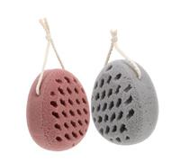 ERINGOGO 2 Pcs Soft Bath Loofah Sponge Small Travel Exfoliating Shower Sponge for Boys and Gentle Body Scrubber Gray Bathroom Essential