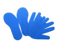 ERINGOGO 2-piece Soft Sensory Floor Mats Set for Kids Tactile Hand and Foot Prints Blue Soft Rubber Sensory Pads for Motor Skills Development and Classroom Activities