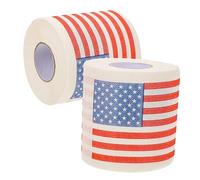 ERINGOGO 2 Rolls American Flag Print Toilet Paper of Ply Bathroom Napkin Paper for Decorative Use Safe Pulp Multipurpose Design for Guests and Home Decor
