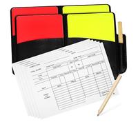 ERINGOGO 2 Set PVC Soccer Referee Kit with Yellow and Red Cards Score and Pencil Reusable Professional Referee Tools for Football and Volleyball Matches
