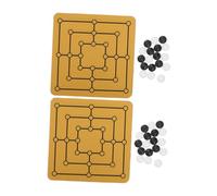 ERINGOGO 2 Set Two Nine Men's Morris Board Game Portable Traditional Strategy Chess Set for Adults Family Travel Educational Medieval Game