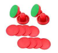 ERINGOGO 2 Sets Air Hockey Pucks and Pushers Set with Adhesive Lint Pads Replacement Table Hockey Accessories for Home and Game Center Precision Fit for Fast Reliable Play