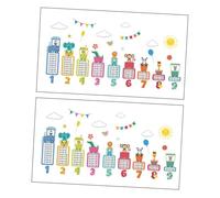 ERINGOGO 2 Sets Animal Wall Decals Multiplication Table Stickers PVC Educational Chart Decor for Classroom and S Bedroom