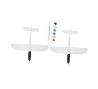 ERINGOGO 2 Sets DIY White Foam Airplane for Lightweight Throwing Glider Planes with Paint Pens Creative Hand Painted Flying Craft for Boys Flexible Foam Gliders for Outdoor Fun