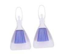 ERINGOGO 2 Sets Mini Brooms and Dustpans Pet Nest Cage Cleaning Tools with Hanging Sturdy Comfortable Grip for Hamster Rabbit Chinchilla Cage Maintenance Random Color