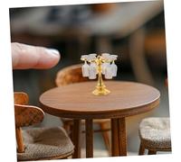 ERINGOGO 2 Sets Miniature Dollhouse Dining Table Wine Rack with Tiny Plastic Stemware Cups Realistic Micro Landscape Kitchen Decor for Collectors and DIY Scene Building