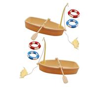 ERINGOGO 2 Sets Miniature Fishing Boat Model Set Decorative Tiny Boats for Dollhouse for Mini House Supplies Vivid Detail for Bedroom Dining Decor Fishing Accessories for Micro Landscapes