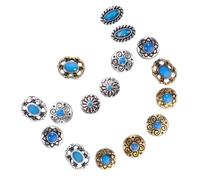 ERINGOGO 2 Sets Retro Turquoise Crackle Nail Charms Nail Jewels for Women Durable with Unique Designs for Christmas Weddings Birthdays Proms