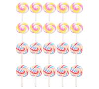 ERINGOGO 20 Pcs Miniature Resin Rainbow Lollipop Decorations for Dollhouse Micro Landscape, Colorful Simulation Candy Embellishments for and DIY Craft Supplies Random Style
