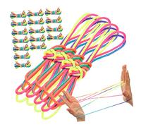 ERINGOGO 20 pcs Rainbow Cats Cradle String Game Finger Hand for Soft Stretchy Finger String for Fun Educational Hand Game to Train Flexibility and Dexterity