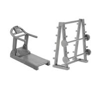 ERINGOGO 20 Scale Treadmill and Barbell Rack DIY Fitness Equipment for Dollhouse Home Decor Mini Sports Ornament