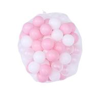 ERINGOGO 200PCS Ball Plastic Pit Balls for Hand Eye Coordination Educational in White Pink Transparent Mixed Colors Mesh Bag Packaging