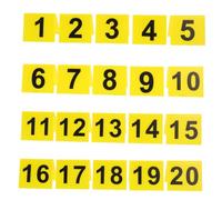 ERINGOGO 20pcs Acrylic Number Markers Double Sided Shaped Table Numbers for Restaurant Party Table Identification Easy to Read Yellow Background Black Digits