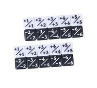 ERINGOGO 20pcs Black and White Acrylic Dice Counters with Clear Numbers for Educational Math Games Multipurpose Token Dice for Teaching Board Games and Party Fun