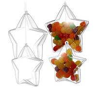 ERINGOGO 20pcs Clear Fillable Star Ornaments DIY Transparent Plastic Decorations for Christmas Tree Wedding Party Crafts Small and Easy to Use Candy Boxes