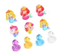 ERINGOGO 20pcs Colorful Duckling and Mermaid Tiny Ducks Aquarium Duck Figures for Fairy Garden Landscape Decorations Party Favors Diy Crafts Decoration