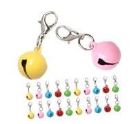 ERINGOGO 20pcs Colorful Metal Pet Bells for Dog Cat Collar DIY Keychain Pendant Charms with Clip Iron Material Portable Accessories for Unique Pet Decoration