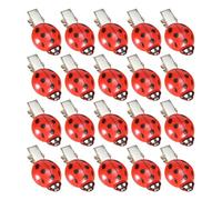ERINGOGO 20pcs Ladybug Hair Clips for Small Plastic Barrettes with Secure Sideclip Hold Creative Cartoon Seven-spotted Hair Accessories for School Parties and Festivals Lightweight Headwear