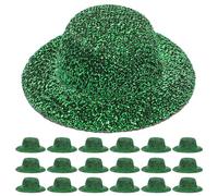 ERINGOGO 20pcs Mini Jazz Hat Craft Mini Doll Holiday Hat for Doll House Decoration DIY Crafting Dark Green Fine Cloth