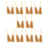 ERINGOGO 20Pcs Miniature Doll House Broom Ornaments Halloween Mops for DIY Crafts Pretend Play Realistic Decoration Accessories for Dollhouse and Micro Landscape