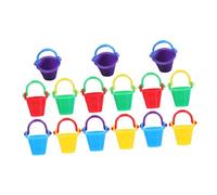 ERINGOGO 20pcs Miniature Plastic Buckets Small Dollhouse Accessories for DIY Crafts Compact Buckets Purple Blue Red Green Yellow for Fairy Garden and Beach Scene Layout