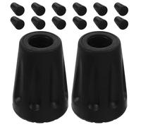 ERINGOGO 20pcs Non-slip Rubber Walking Stick Tips Black Short round End Caps for Hiking Poles and Walking Sticks with Sound Dampening and Anti-skid Support, for Mountaineering and Terrains