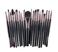 ERINGOGO 20pcs Professional Makeup Brush Cosmetic Tools for Eye Shadow Eyeliner Foundation Powder Soft Black Handle