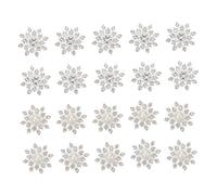 ERINGOGO 20pcs Snowflake Accessories Accessories Crafting Christmas Ornament Embellishments Sparkling Hanging Artificial Sparkly Shaped Decor Small Imitation Pearls Silver