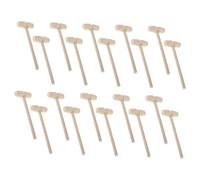 ERINGOGO 20pcs Solid Wood Mini Hammers for Long Handle Ergonomic Design Educational Pounding Safe Wooden Small Hammer for Creative Play and Party Game Props