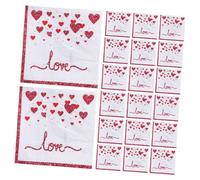 ERINGOGO 20Pcs Valentine’S Day Disposable Paper Napkins with Love Heart Print, Decorative Dinner Napkins for Weddings and Romantic Parties, Floral Pattern Paper Hand Towels