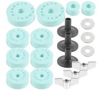 ERINGOGO 21pcs Drum Kit Eva Cotton Pads Set with Hi-hat Cymbal Washers Non-slip Green Drum Accessories