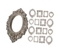 ERINGOGO 24pcs Dollhouse Miniature Vintage Photo Frames Small Baroque Oval Picture Frames for Wedding Christmas Holiday Decor Victorian Style Micro Accessories