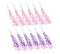 ERINGOGO 24pcs Fringed Noisemakers for Colorful Musical Party Blowouts for Birthday Graduation Sporting Events Fun Cheer Supplies Pink Purple
