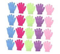 ERINGOGO 24pcs Full Finger Nylon Bath Gloves Skin Cleaning Exfoliating Scrubber for Shower and Body Care Suitable for Women and Men Random Color
