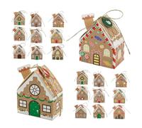 ERINGOGO 24pcs House Shaped Advent Calendar Boxes Sturdy White Cardstock Gift Cases for Christmas Party Favors Easy to Assemble Packaging for Candy Cookies Reusable Festive Winter Cookie