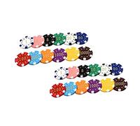 ERINGOGO 24Pcs Mahjong Tokens Game Chips for Learning Coins Rewarding Plaything Poker Gambling Chips with Values and Sturdy Material for Educational Fun and Game Entertainment