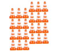 ERINGOGO 24pcs Mini Traffic Cones for Orange Miniature Construction Barriers with Realistic Parking Lot and Models Educational for Learning Traffic Rules and Spatial Skills