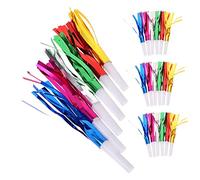 ERINGOGO 24PCS Party Blowouts Whistles Glitter Fringed Metallic Noise Makers for Birthday Christmas Wedding Celebrations Mixed Favors