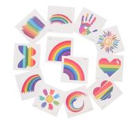 ERINGOGO 24pcs Rainbow Face Stickers for Gay Pride Body Decoration Safe Temporary Lgbt Rainbow Flag for Pride Parade Celebration and Lgbtq Events