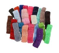 ERINGOGO 24pcs Random Crochet Hairbands for Girls Toddlers Elastic Headbands Soft Polyester Fabric Wide Unisex Multi