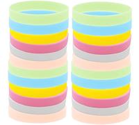 ERINGOGO 24pcs Silicone Bracelets for Parties Glow The Dark Wristbands Colors Fun Accessories for Boy Girl and Adults for Birthday Wedding and Nightclub Events