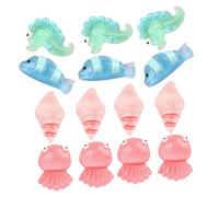 ERINGOGO 25Pcs Glow Dark Mini Ocean Animal Figurines Realistic Marine Life Models for Sea Decorations Educational Displays Aquarium Ornaments and Beach Themed Decor