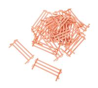 ERINGOGO 25Pcs Miniature Beige Plastic Fences Set, Mini Garden and Farm Decor, Simulation Micro Scene Layout Props for Patio and Outdoor Landscaping