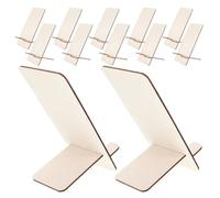 ERINGOGO 25pcs Solid Wood Phone Holder Stand, Unfinished Handcraft Supply Mobile Phone Desktop Holder, Creative Wood Smartphone Stand for Home, Office, Birthday