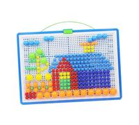 ERINGOGO 296pcs Creative Mushroom Nail Jigsaw Puzzle Set Educational Pegboard for Early Childhood Development Random Color Encourages Creativity Hand Eye Coordination Random Color