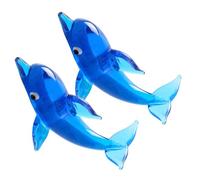 ERINGOGO 2pc Crystal Glass Dolphin Figurines Small Sea Creatures Dolphin Ornaments for Home Office Living Tabletop Sculpture Decor