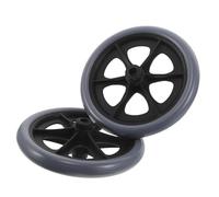 ERINGOGO 2pcs 8-inch Wheelchair Front Wheel Replacement Plastic Bearing Gray, Rubber Caster Tires for Disability Walkers, Mobility Aid Accessories for Safe Indoor and Outdoor Use