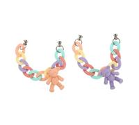 ERINGOGO 2pcs Acrylic Phone Chain Lanyard for Mobile Phone Cover Decor Anti-drop Handheld Strap with Rainbow Bear Design Compatible with Case Accessories for Daily Use and DIY