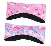 ERINGOGO 2pcs Adjustable Swim Headband with Secure Ear Covers for Adults Versatile Keeps Hair Ears Protected During Swimming Bathing Water Sports Cute Cartoon Patterns Set